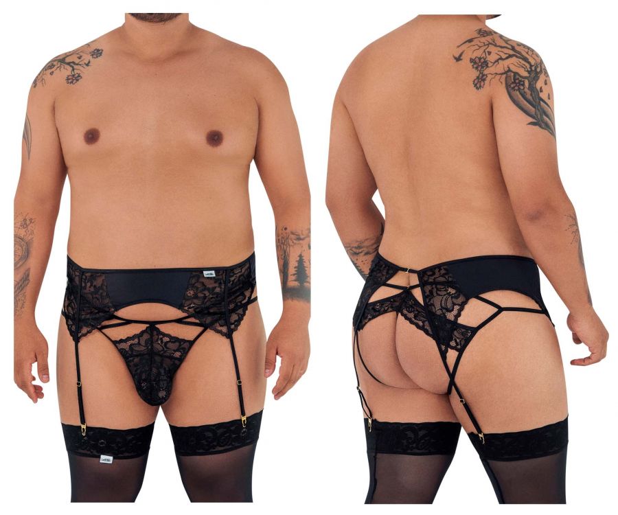 CandyMan 99550X Lace Garter-Jockstrap Outfit Color Black - DealByEthan.gay loves CandyMan
