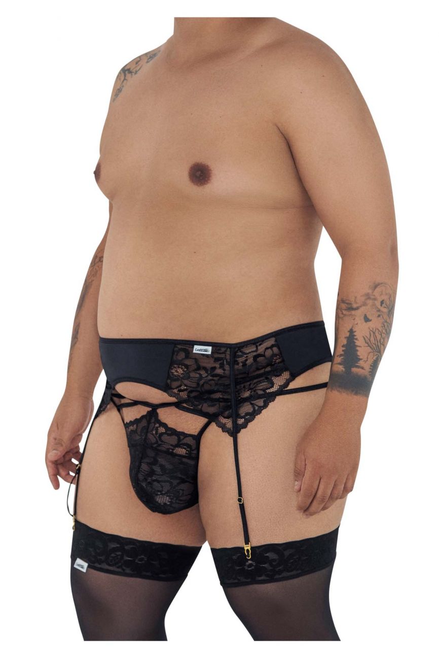 CandyMan 99550X Lace Garter-Jockstrap Outfit Color Black - DealByEthan.gay loves CandyMan