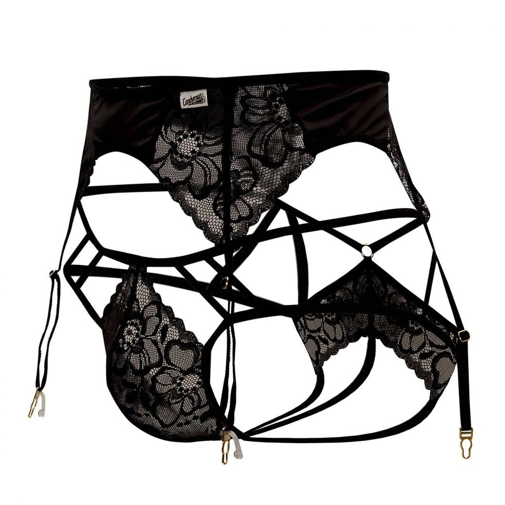 CandyMan 99550X Lace Garter-Jockstrap Outfit Color Black - DealByEthan.gay loves CandyMan