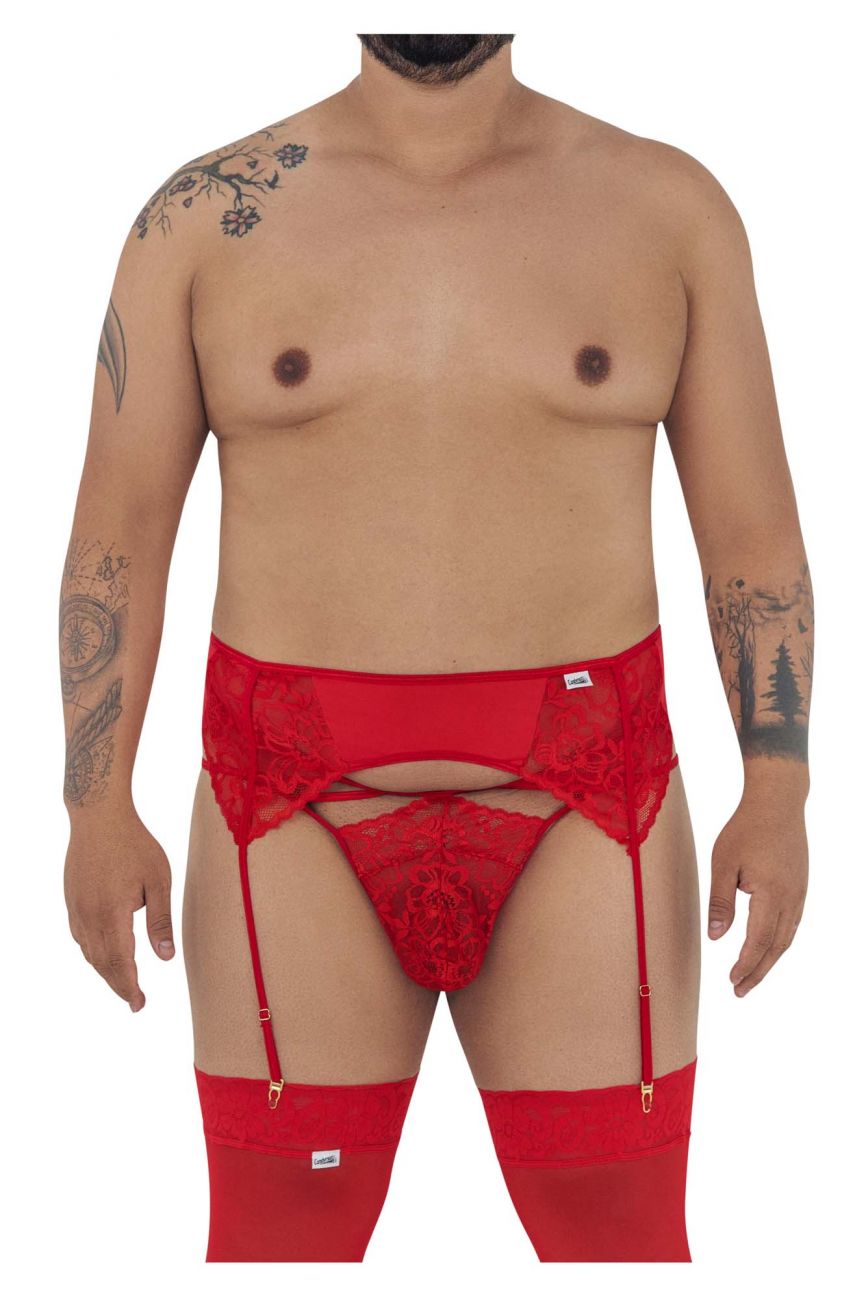 CandyMan 99550X Lace Garter-Jockstrap Outfit Color Red - DealByEthan.gay loves CandyMan