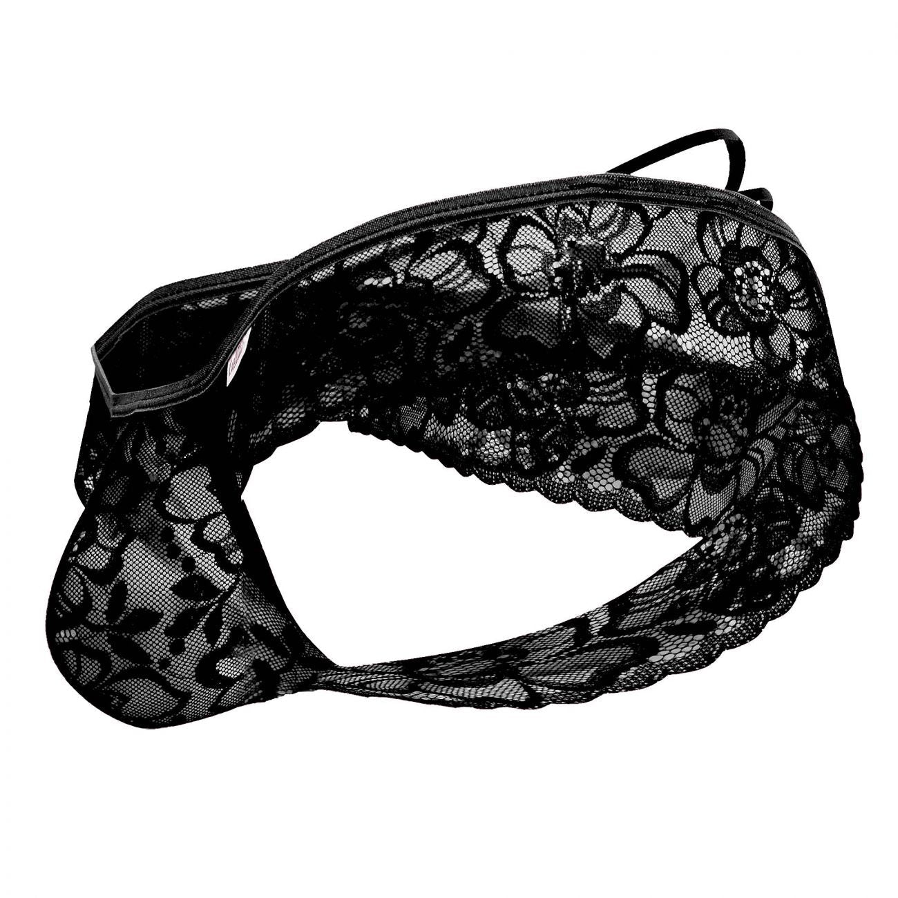 CandyMan 99551 Lace Peekaboo Briefs Color Black - DealByEthan.gay loves CandyMan