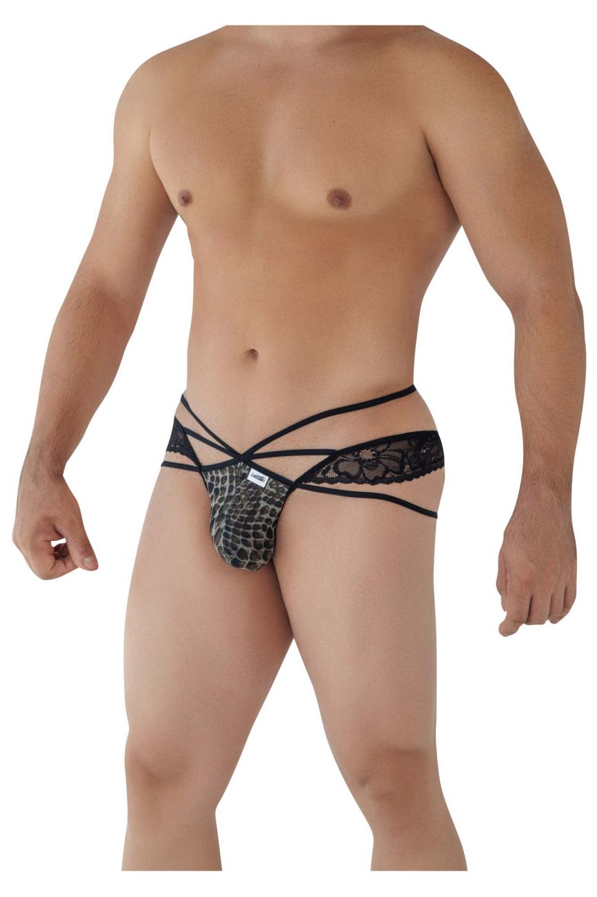 CandyMan 99578 Mesh-Lace Bikini Color Snake Print - DealByEthan.gay loves CandyMan