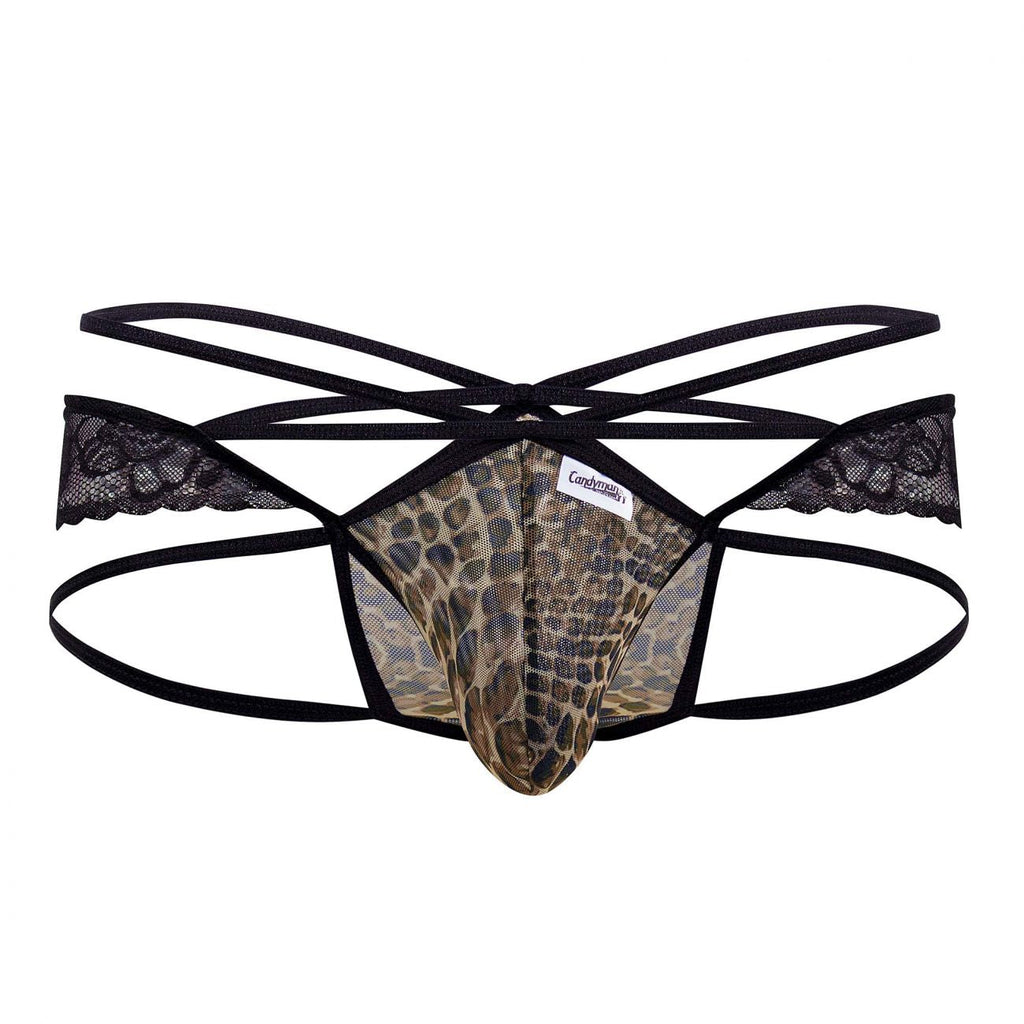 CandyMan 99578 Mesh-Lace Bikini Color Snake Print - DealByEthan.gay loves CandyMan