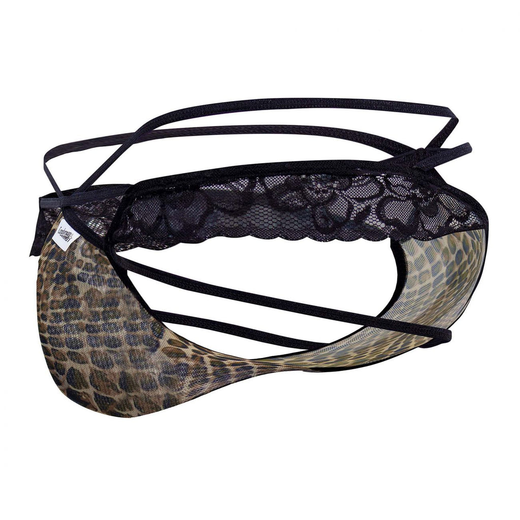CandyMan 99578 Mesh-Lace Bikini Color Snake Print - DealByEthan.gay loves CandyMan