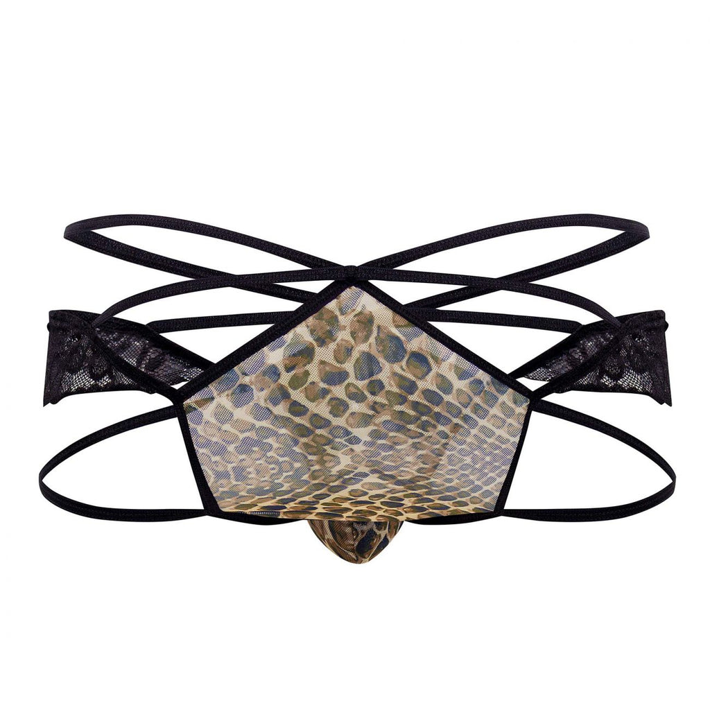 CandyMan 99578 Mesh-Lace Bikini Color Snake Print - DealByEthan.gay loves CandyMan