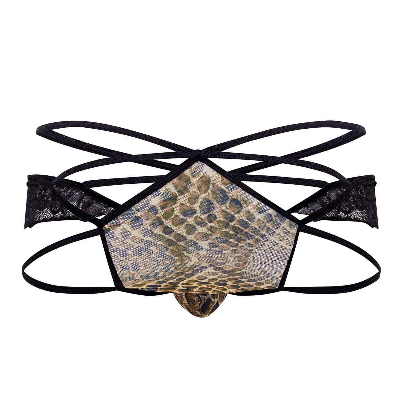 CandyMan 99578 Mesh-Lace Bikini Color Snake Print - DealByEthan.gay loves CandyMan