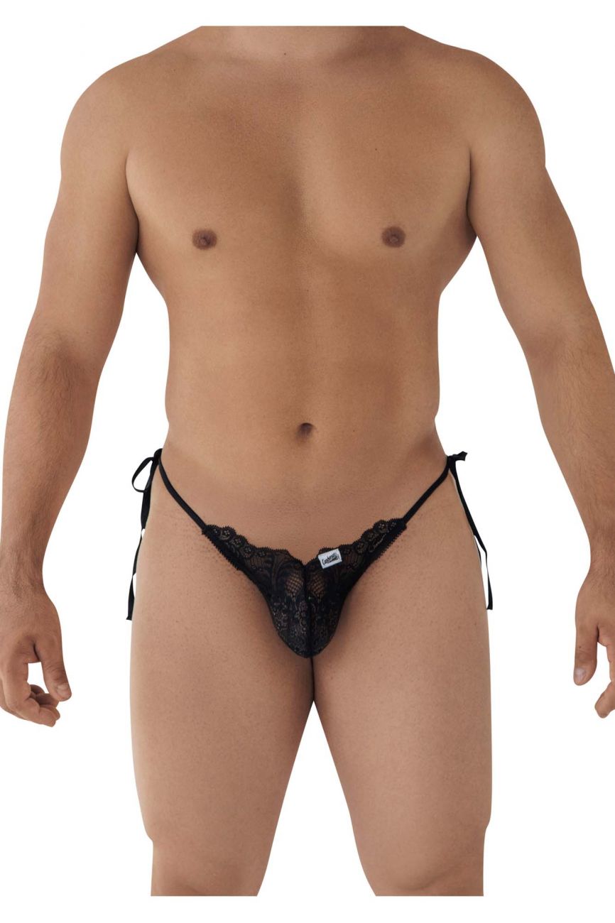 CandyMan 99579 Lace Heart Bikini Color Black - DealByEthan.gay loves CandyMan