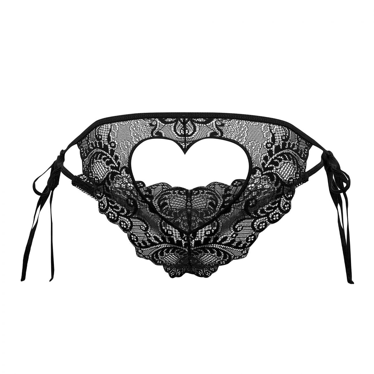 CandyMan 99579 Lace Heart Bikini Color Black - DealByEthan.gay loves CandyMan