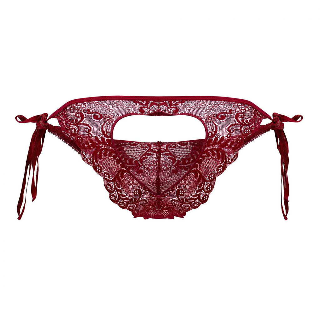 CandyMan 99579 Lace Heart Bikini Color Burgundy - DealByEthan.gay loves CandyMan