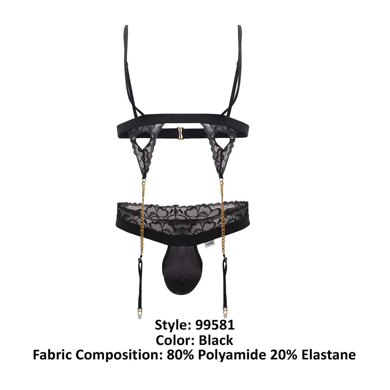 CandyMan 99581 Harness-Thongs Outfit Color Black - DealByEthan.gay loves CandyMan