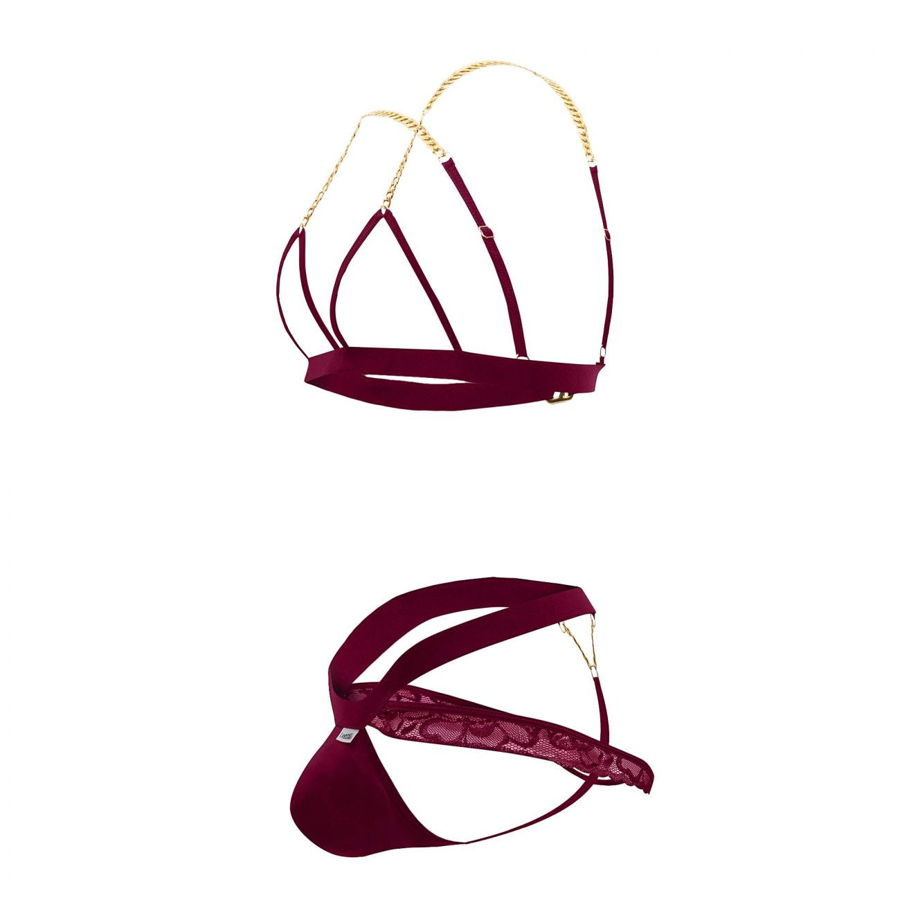 CandyMan 99582 Harness-Jockstrap Outfit Color Burgundy - DealByEthan.gay loves CandyMan