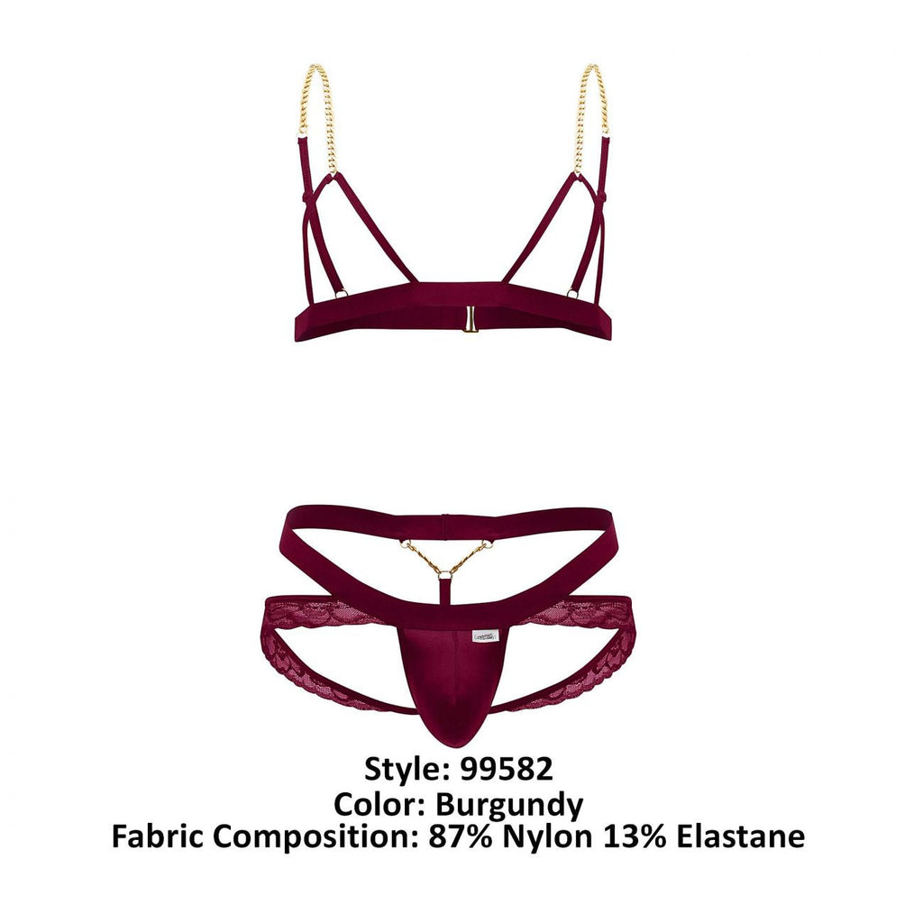 CandyMan 99582 Harness-Jockstrap Outfit Color Burgundy - DealByEthan.gay loves CandyMan