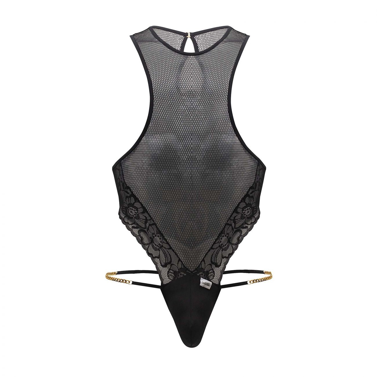 CandyMan 99584X Mesh-Lace Bodysuit Color Black - DealByEthan.gay loves CandyMan