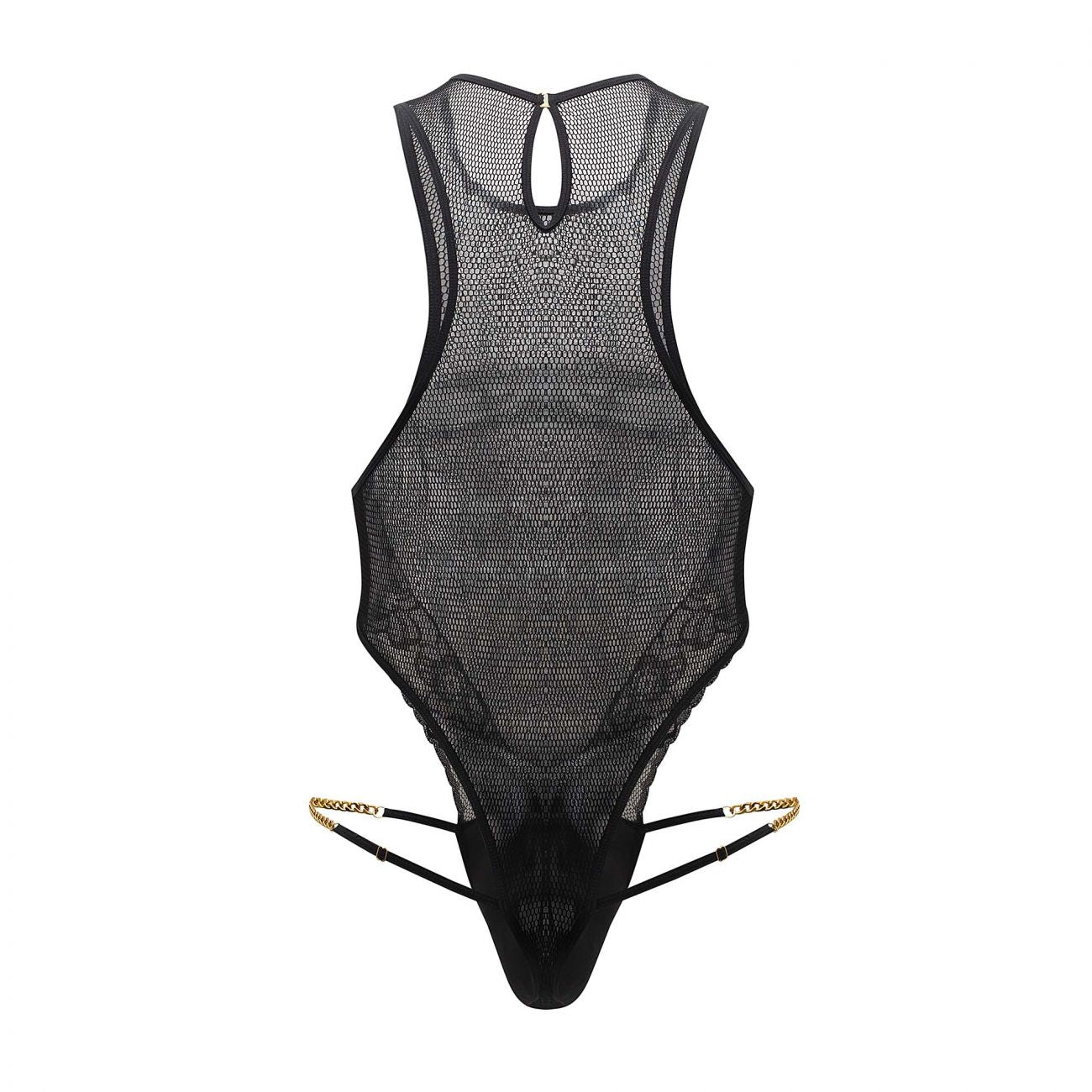 CandyMan 99584X Mesh-Lace Bodysuit Color Black - DealByEthan.gay loves CandyMan