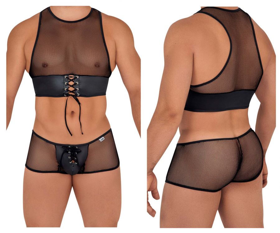 CandyMan 99590 Mesh Top-Trunks Outfit Color Black - DealByEthan.gay loves CandyMan