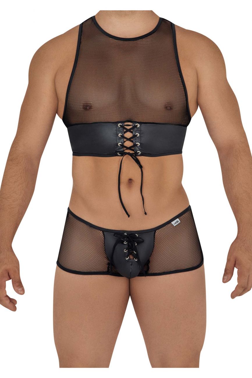 CandyMan 99590 Mesh Top-Trunks Outfit Color Black - DealByEthan.gay loves CandyMan