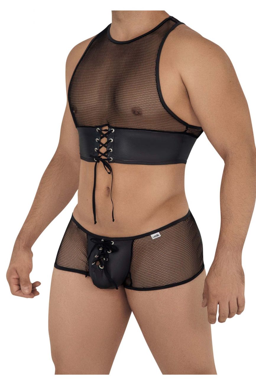 CandyMan 99590 Mesh Top-Trunks Outfit Color Black - DealByEthan.gay loves CandyMan