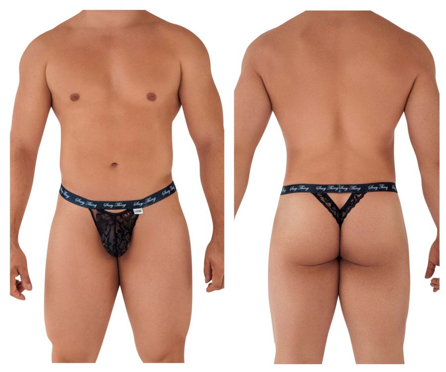 CandyMan 99594 Sexy Thing Lace Thongs Color Black - DealByEthan.gay loves CandyMan