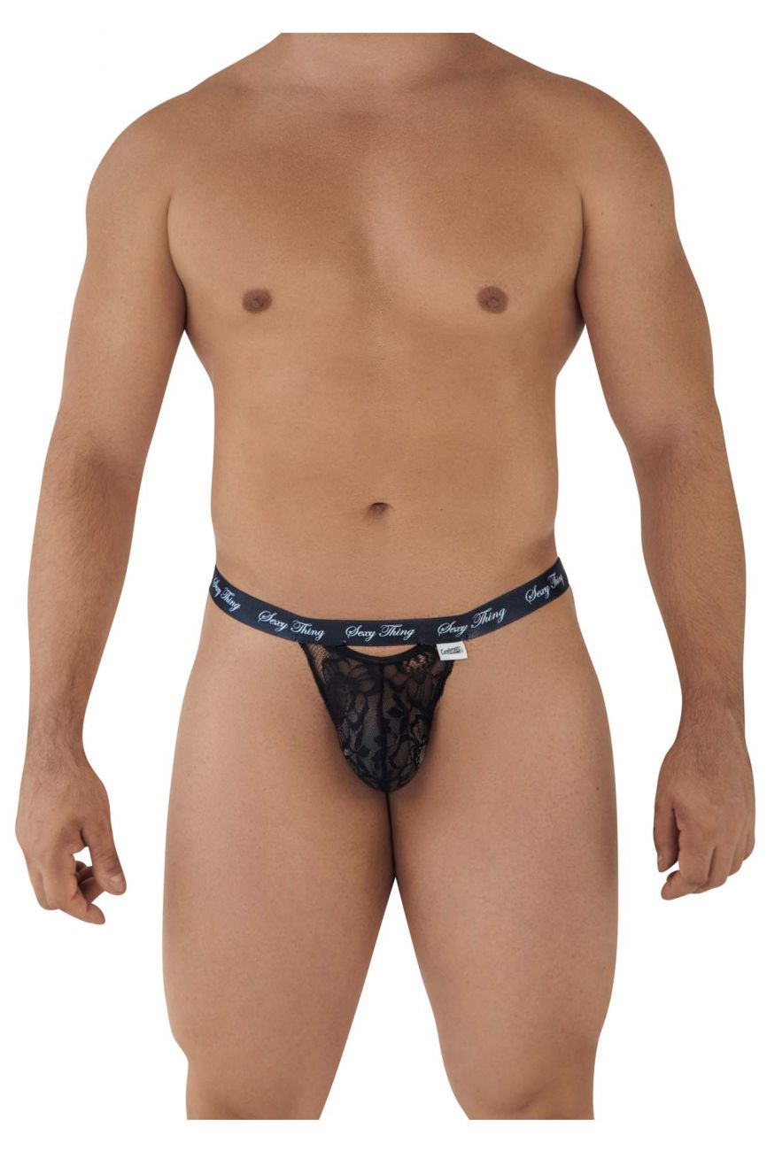 CandyMan 99594 Sexy Thing Lace Thongs Color Black - DealByEthan.gay loves CandyMan