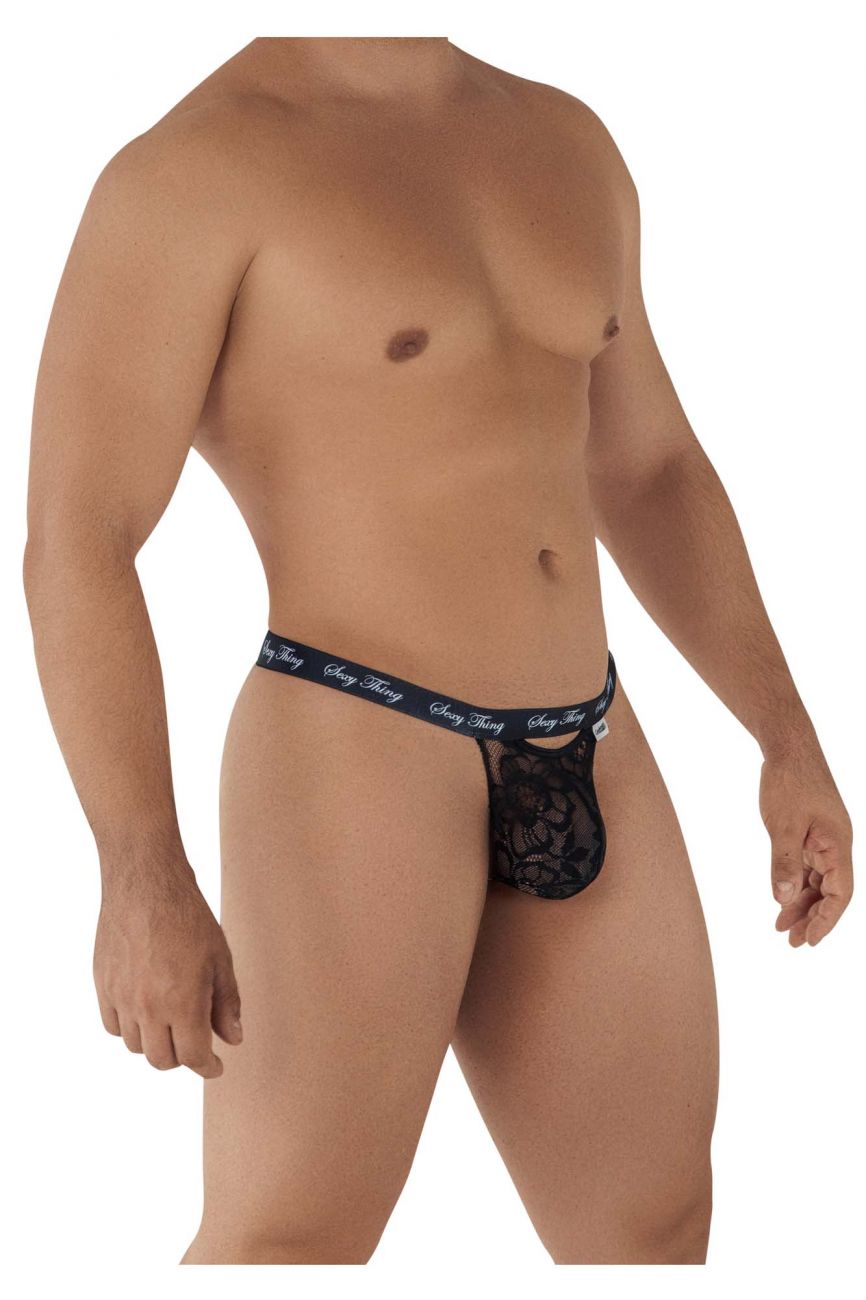 CandyMan 99594 Sexy Thing Lace Thongs Color Black - DealByEthan.gay loves CandyMan