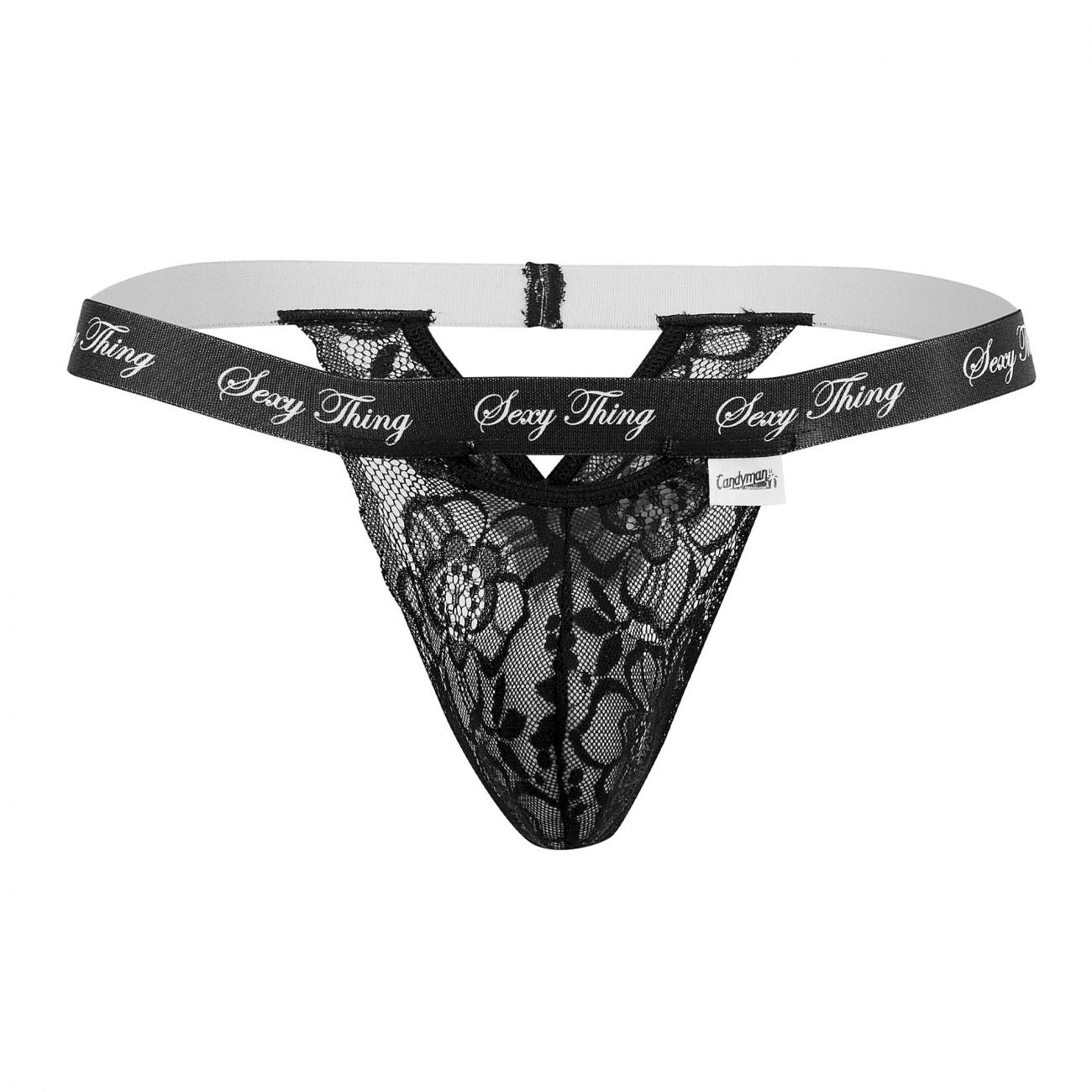 CandyMan 99594 Sexy Thing Lace Thongs Color Black - DealByEthan.gay loves CandyMan