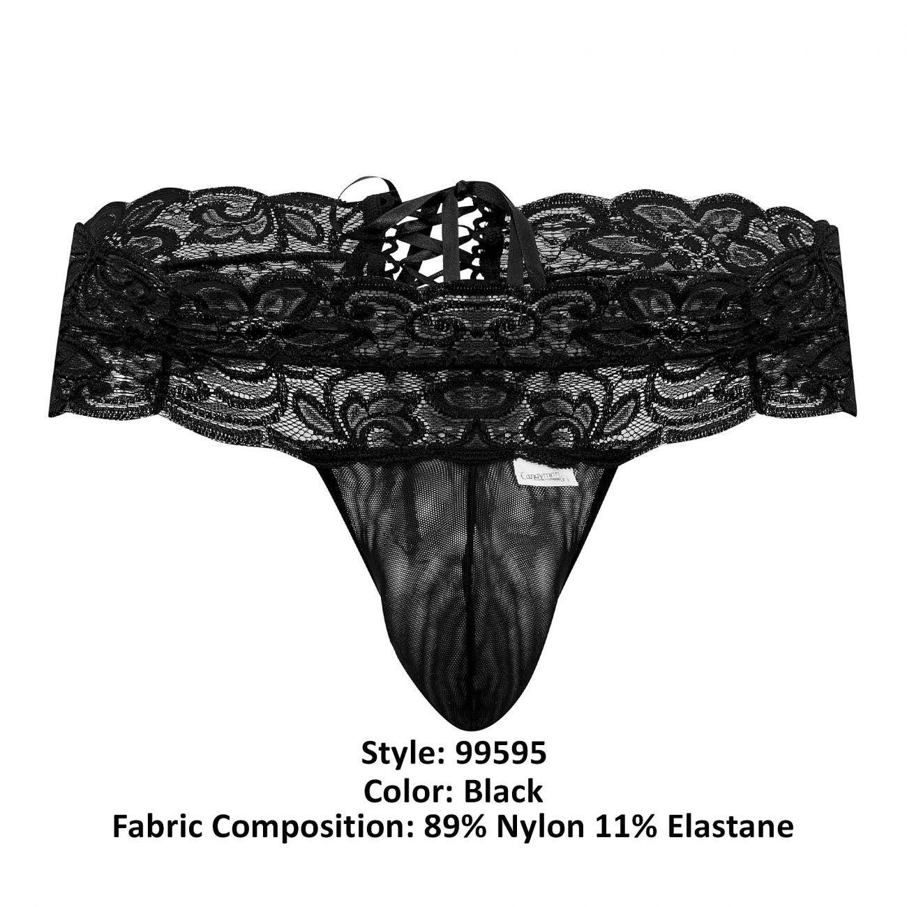 CandyMan 99595 Lace Thongs Color Black - DealByEthan.gay loves CandyMan