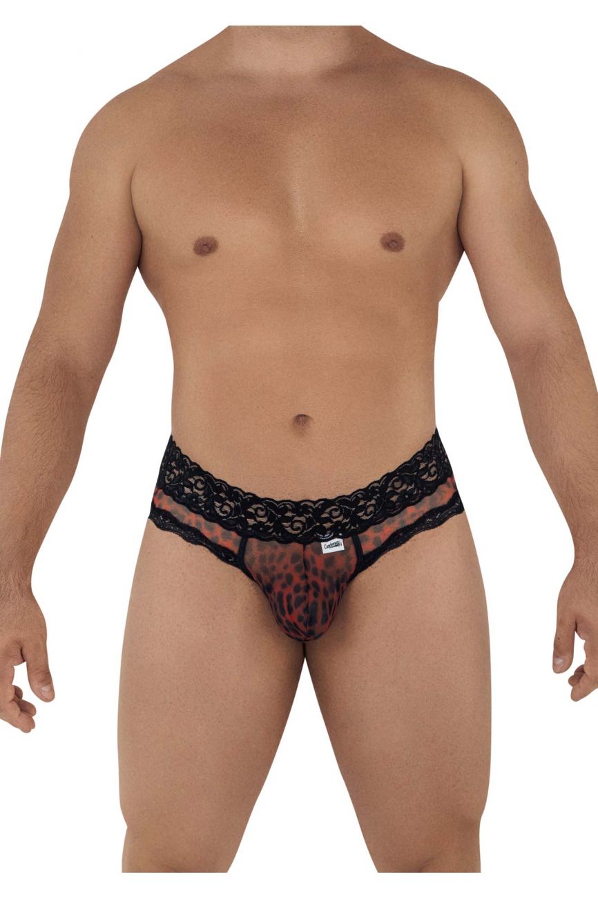 CandyMan 99596 Mesh-Lace Thongs Color Leopard Print - DealByEthan.gay loves CandyMan