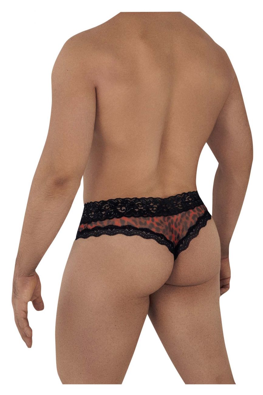 CandyMan 99596 Mesh-Lace Thongs Color Leopard Print - DealByEthan.gay loves CandyMan