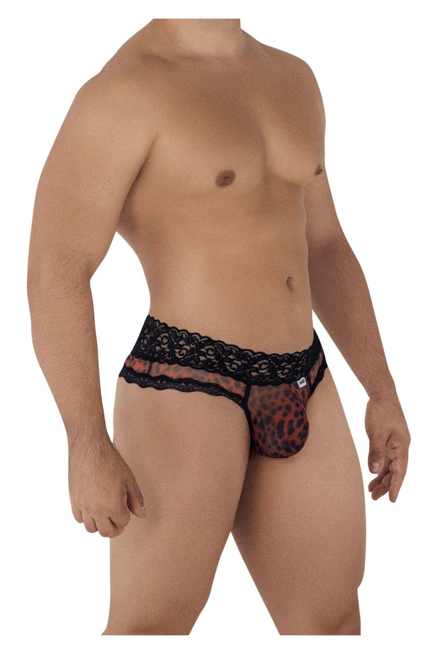 CandyMan 99596 Mesh-Lace Thongs Color Leopard Print - DealByEthan.gay loves CandyMan