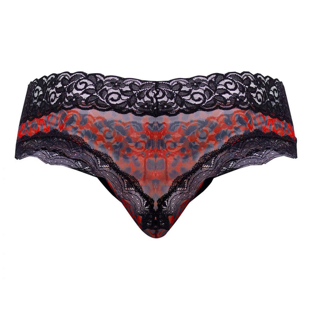 CandyMan 99596 Mesh-Lace Thongs Color Leopard Print - DealByEthan.gay loves CandyMan