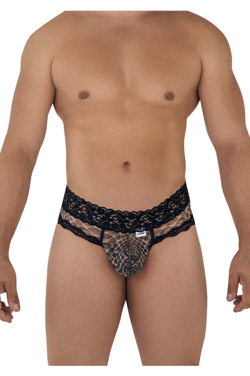 CandyMan 99596 Mesh-Lace Thongs Color Snake Print - DealByEthan.gay loves CandyMan