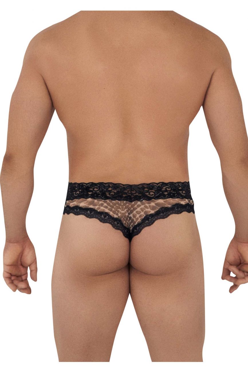 CandyMan 99596 Mesh-Lace Thongs Color Snake Print - DealByEthan.gay loves CandyMan