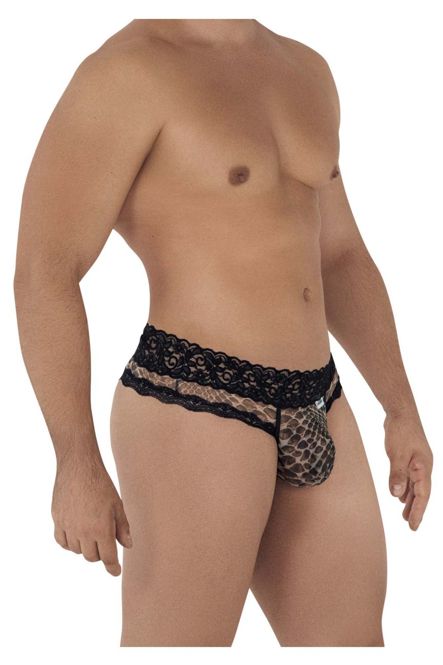 CandyMan 99596 Mesh-Lace Thongs Color Snake Print - DealByEthan.gay loves CandyMan