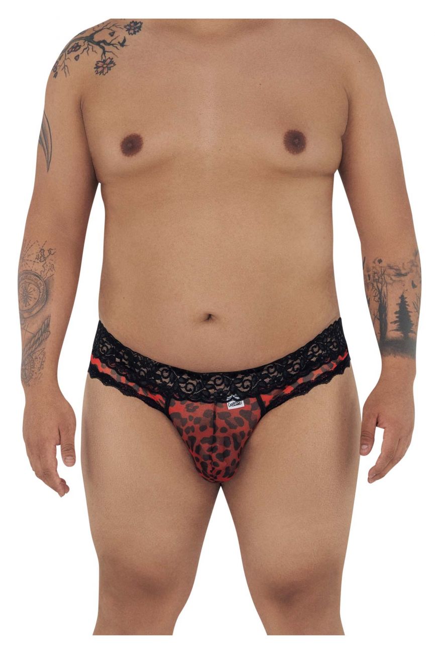 CandyMan 99596X Mesh-Lace Thongs Color Leopard Print - DealByEthan.gay loves CandyMan