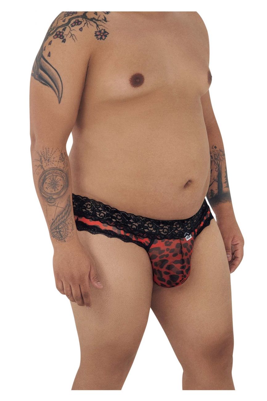 CandyMan 99596X Mesh-Lace Thongs Color Leopard Print - DealByEthan.gay loves CandyMan