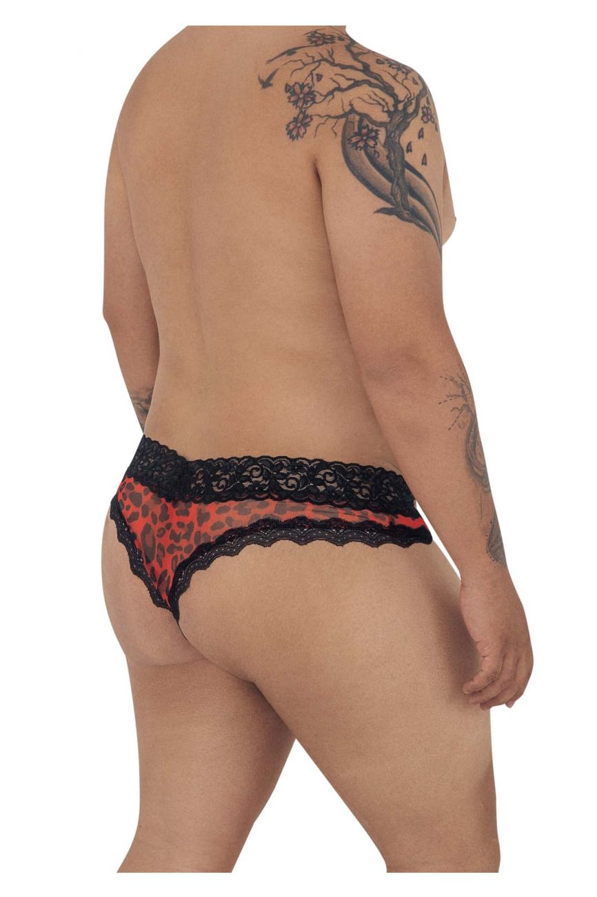 CandyMan 99596X Mesh-Lace Thongs Color Leopard Print - DealByEthan.gay loves CandyMan