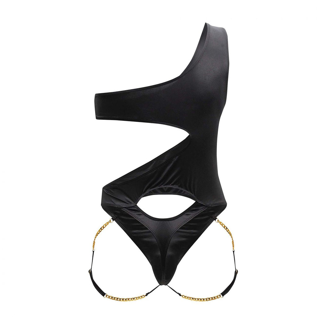 CandyMan 99597 One Shoulder Bodysuit Color Black - DealByEthan.gay loves CandyMan
