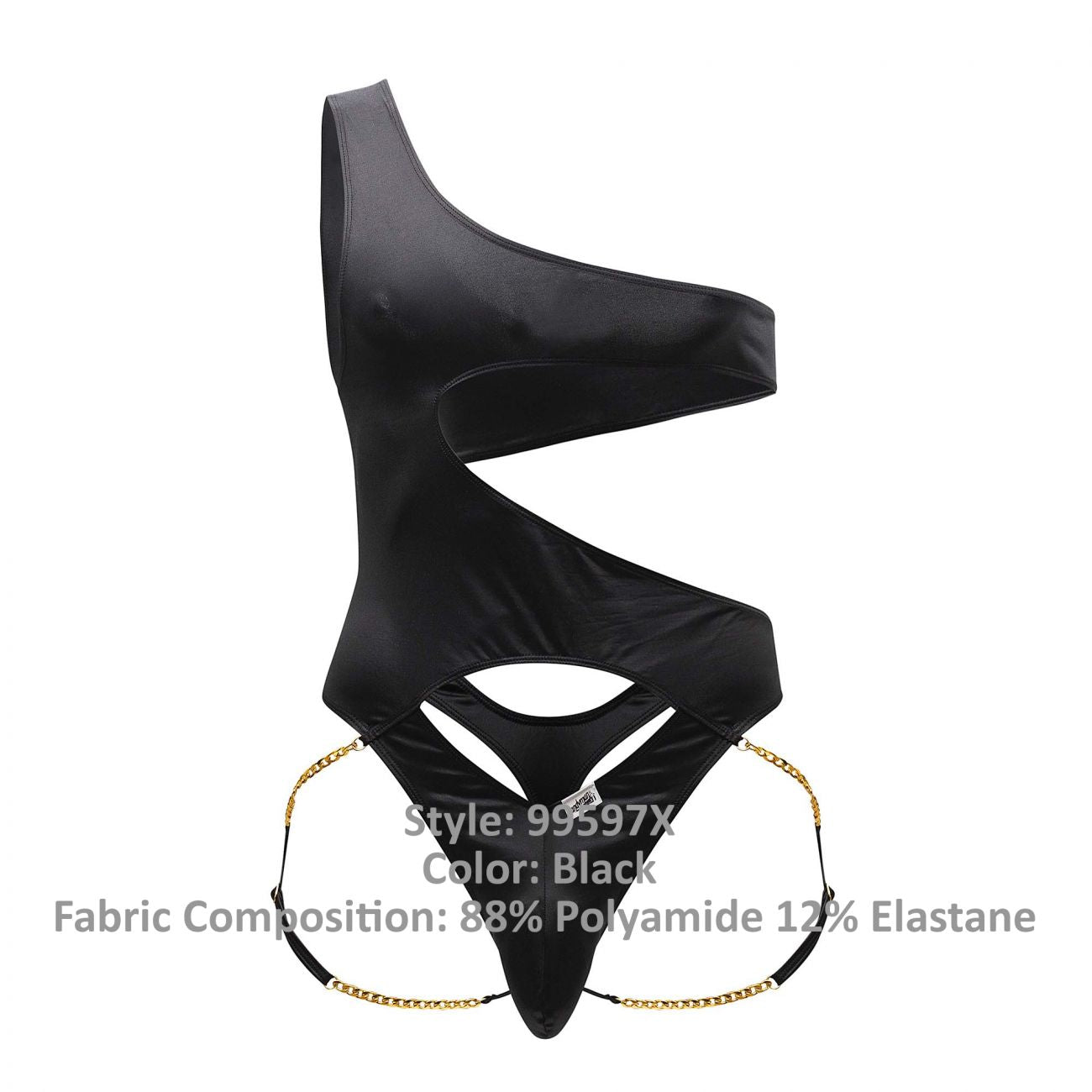 CandyMan 99597X One Shoulder Bodysuit Color Black - DealByEthan.gay loves CandyMan
