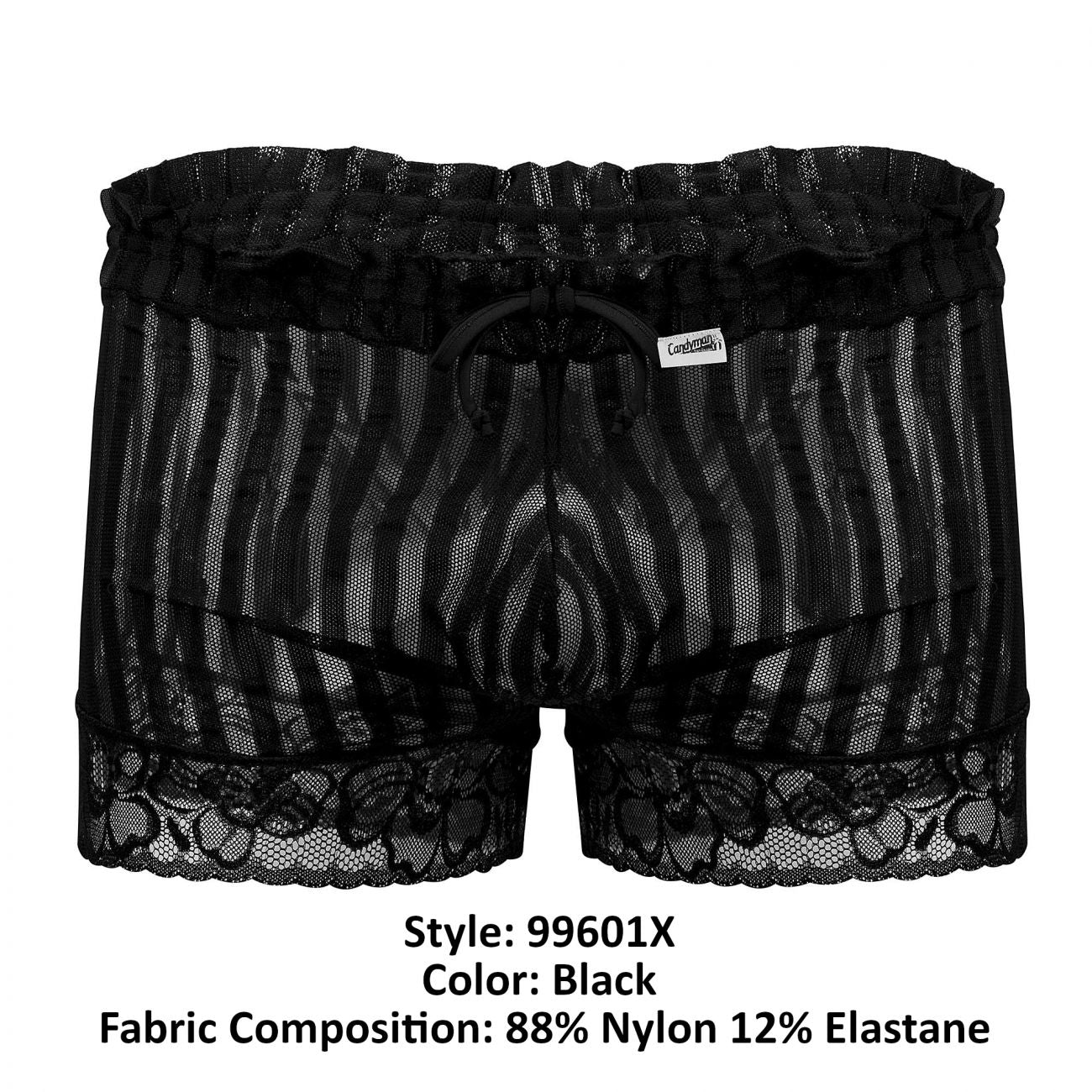 CandyMan 99601X Lounge Pajama Shorts Color Black - DealByEthan.gay loves CandyMan