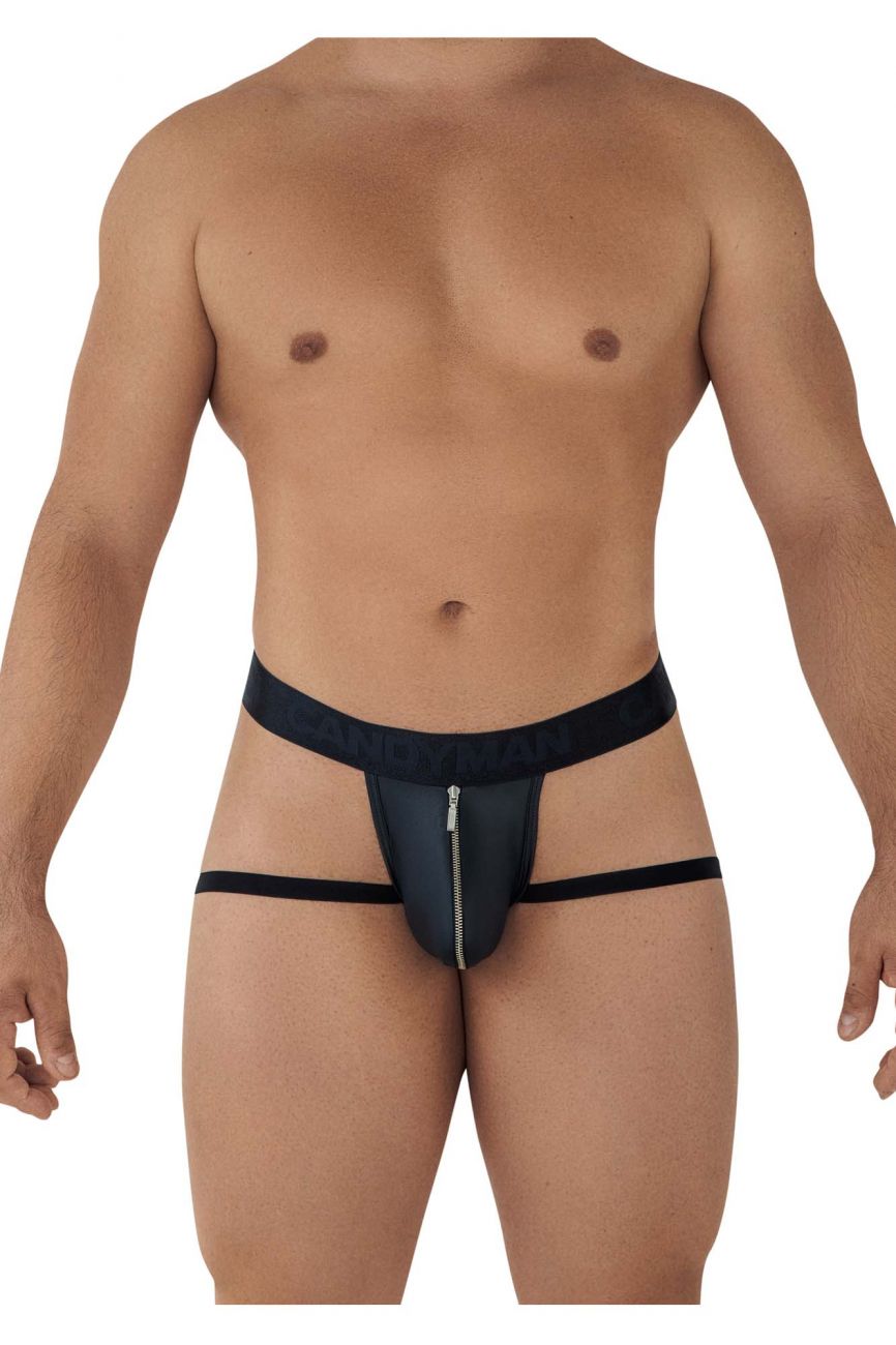 CandyMan 99608 Zipper Jockstrap Color Black - DealByEthan.gay loves CandyMan
