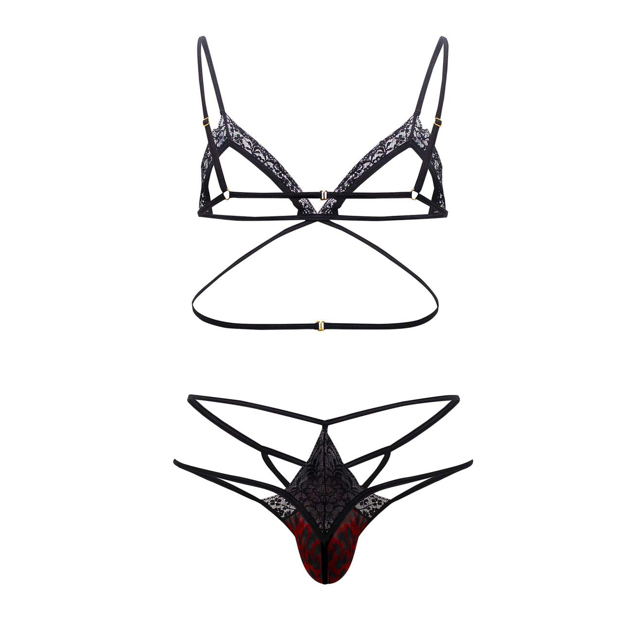 CandyMan 99610 Harness Thong Outfit Color Leopard Print - DealByEthan.gay loves CandyMan
