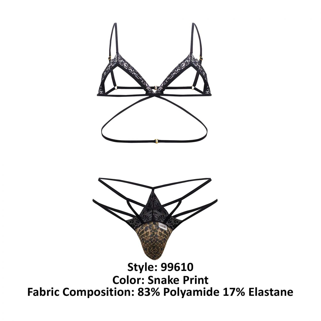 CandyMan 99610 Harness Thong Outfit Color Snake Print - DealByEthan.gay loves CandyMan