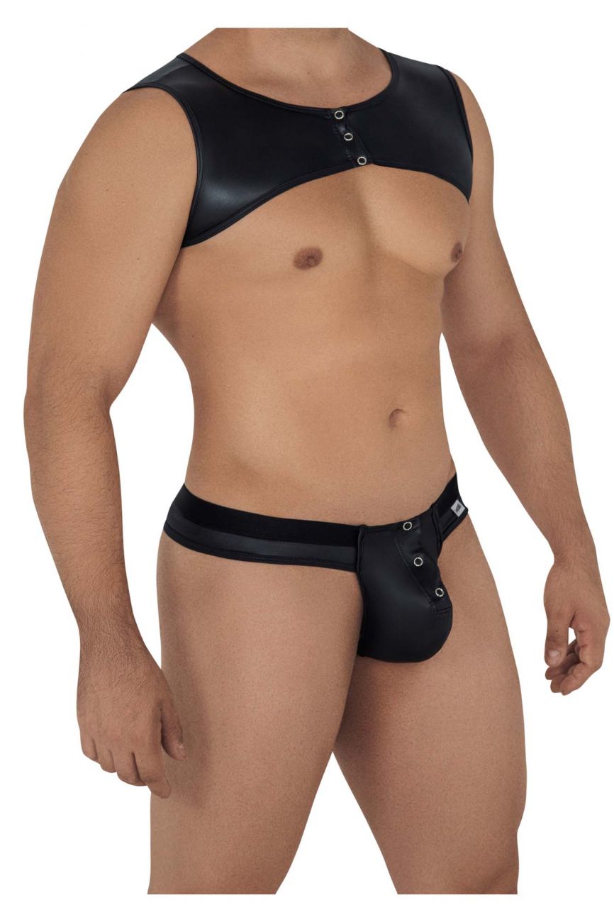 CandyMan 99612 Harness Thong Outfit Color Black - DealByEthan.gay loves CandyMan