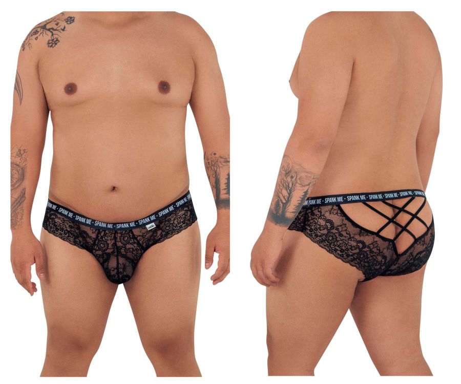 CandyMan 99615X Spank Me Lace Briefs Color Black - DealByEthan.gay loves CandyMan