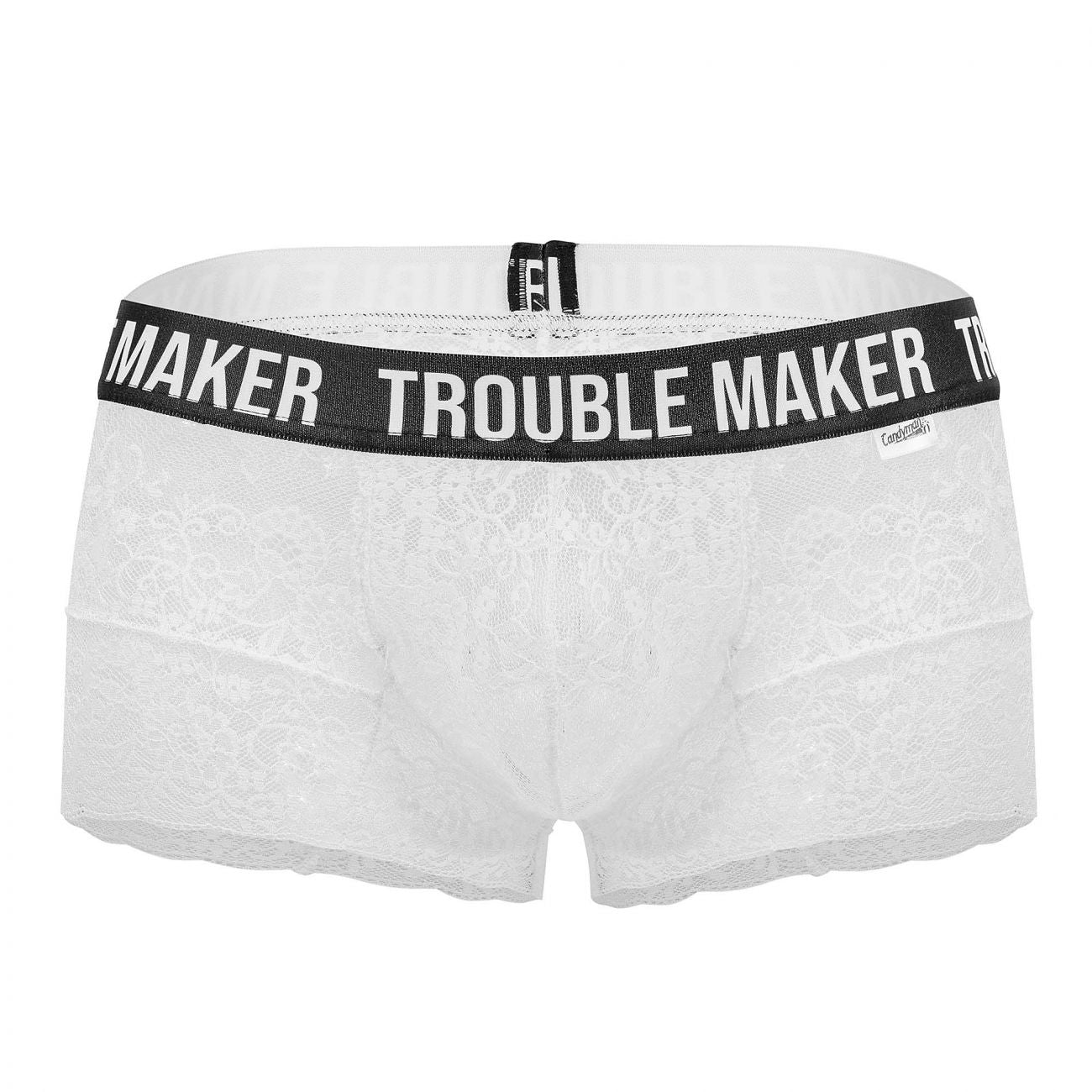 CandyMan 99616X Trouble Maker Lace Trunks Color White - DealByEthan.gay loves CandyMan