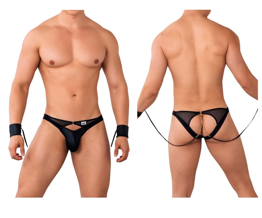 CandyMan 99621 Chain and Cuffs Jockstrap Color Black - DealByEthan.gay loves CandyMan
