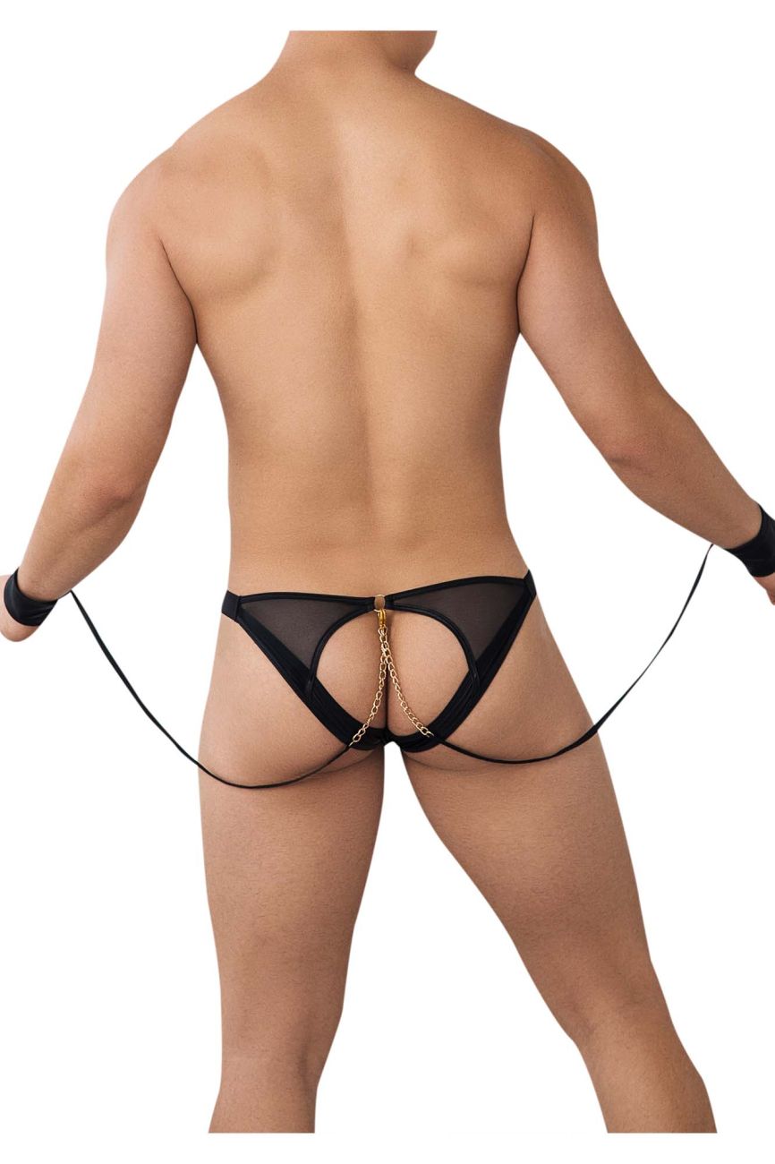 CandyMan 99621 Chain and Cuffs Jockstrap Color Black - DealByEthan.gay loves CandyMan