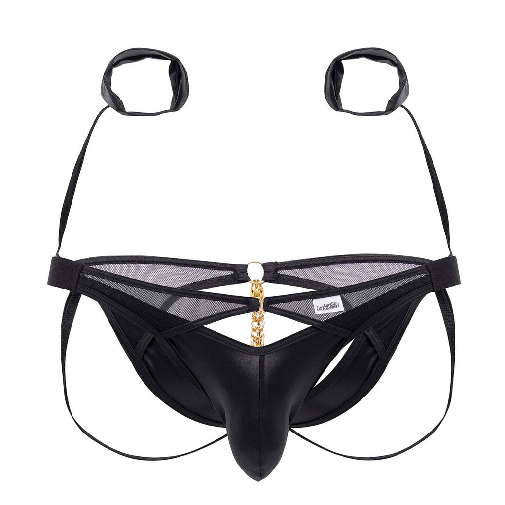 CandyMan 99621 Chain and Cuffs Jockstrap Color Black - DealByEthan.gay loves CandyMan