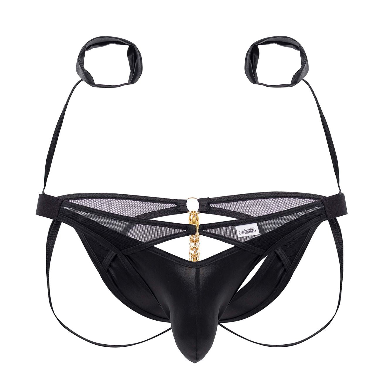 CandyMan 99621 Chain and Cuffs Jockstrap Color Black - DealByEthan.gay loves CandyMan