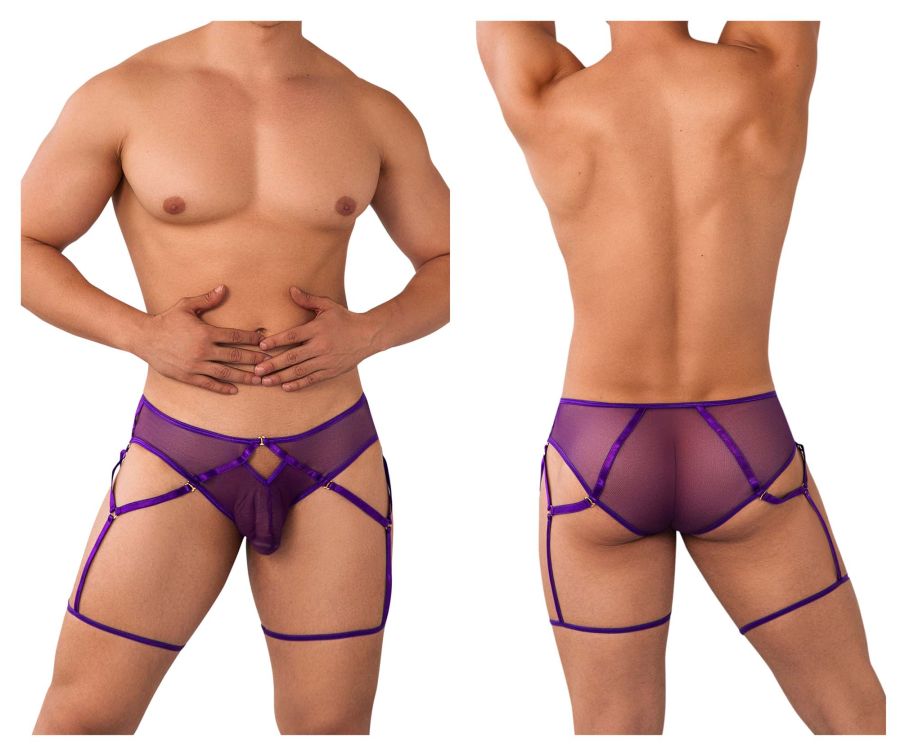 CandyMan 99625 Mesh Garter Briefs Color Purple - DealByEthan.gay loves CandyMan